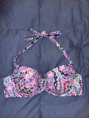 Victoria's Secret Multicolor Paisley Bikini Top - Pink, Blue, Black